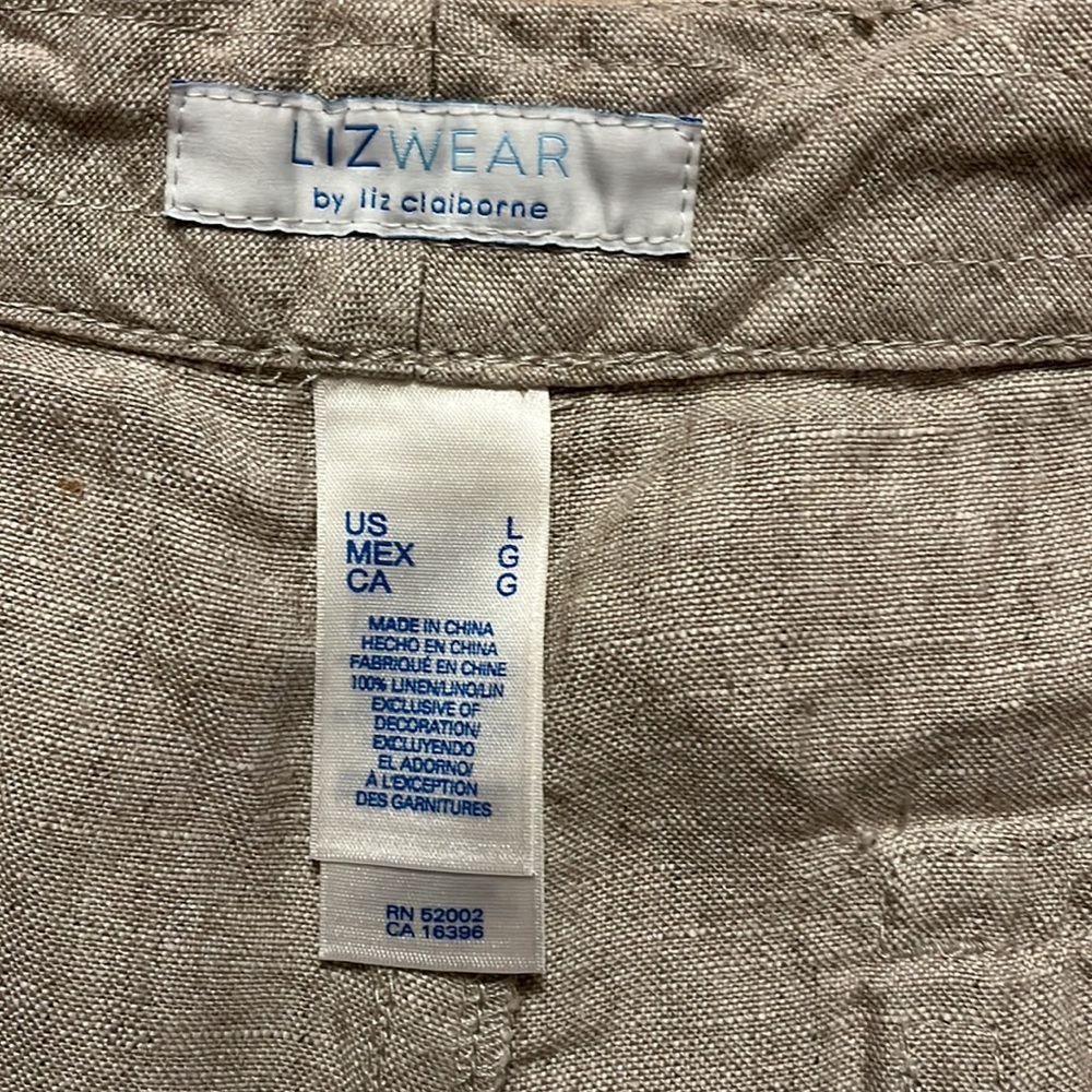 LizWear linen shorts- size L - Picture 2 of 8